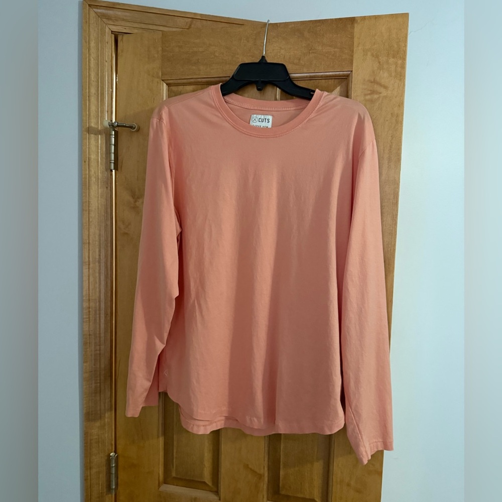Cuts long sleeve curve hem - orange, XL